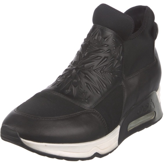 ASH - Lazer - black leather trainers - ankle bootie/wedge/sneaker - Picture 2 of 11